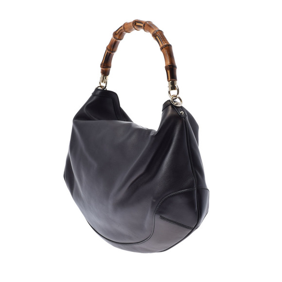 Gucci Handbags - Gucci Handbag Bamboo Handle Leather Top Black
